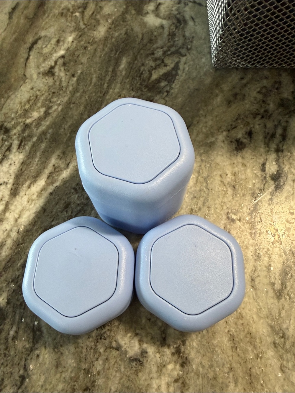 Cadence capsules Blue Hexagon Set of 3 - 2 small and 1 medium
